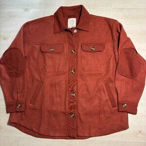 Stoosh Men's Rust Fleece Shirt/Jacket Jacket Size M
